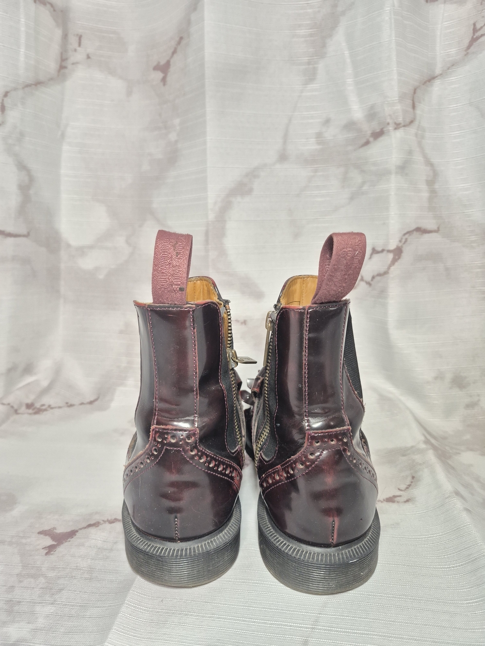 Dr. Martens TINA Burgundy Leather Ankle Booties. - Picture 6 of 8